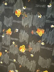 Vintage Fabric Klopman Mills Asian Rickshaw Black 3Y Knit Sheer A7