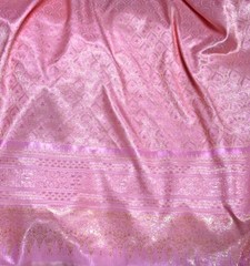 Pink Gold Thai Silk Damask Traditional Wedding Skirts Dresses Costume 40″x70″