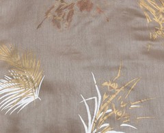 3.6 Yards VTG MCM 1970’s Silky Poly Fabric Loomskill, Inc. Bronze/Taupe Floral