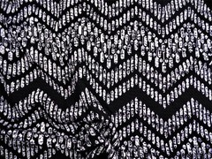 Bullet Printed Liverpool Textured Fabric Stretch Ethnic Chevron Black White X41