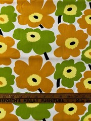 BOLD ORANGE GREEN FLOWER COTTON DECOR FABRIC MARIMEKKO UNNIKO STYLE 64” WIDE BTY