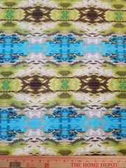 Blue green geometric Printed spandex stretchy Fabric wrinkle free 60”W Sold BTY