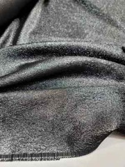 “Charcoal Metallic Brocade Fabric with Embossed Design – Sold by the Meter for E