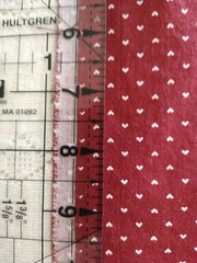 REMNANT Vintage Tiny Hearts Burgundy & White Cotton Fabric Valentine 16×21″