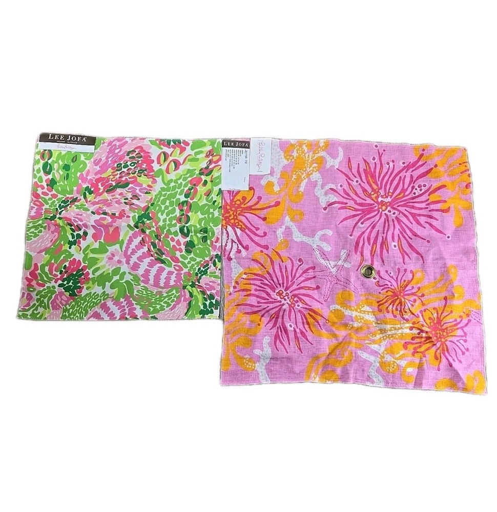 Lilly Pulitzer Lee Jofa Urchin Bimini Fabric Remnant Samples Linen Polyester