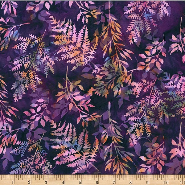 Hoffman Batiks Fabric – Bali Batik – Marsala Leafy Branches #X2627-423
