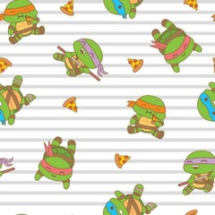 TNMT Teenage Mutant Ninja Turtles Kawaii Children’s Cotton Fabric by the Yard