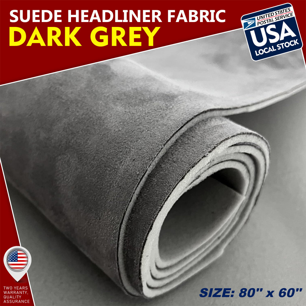 Headliner Fabric Foam Backed Gray Suede Car Roof Liner Sag Upholstery 60″x80″