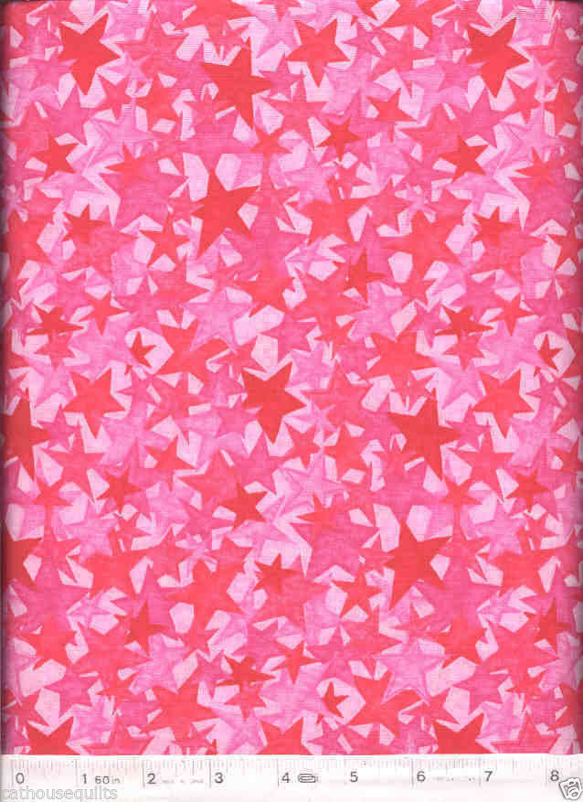 Quilters Spectrum – Pink Stars – NEW Quilt Fabric – Half Yard