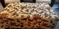 Waverly Coventry Crewel Fabric Faux Linen Cotton Jacobean Floral~3 Yds ~ 47″W