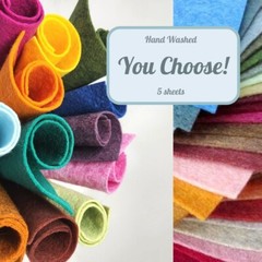 Hand Washed Merino Wool Blend Felt 9″X12″ Sheets / Choose 5 Sheets