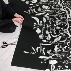 Ikea PIPDÅN Pre-cut fabric, black/white, 59×118″ – NEW – 006.081.64