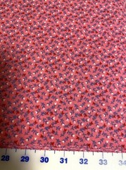 Country Calico Fuschia / Pink w small flowers cotton Fabric per yard