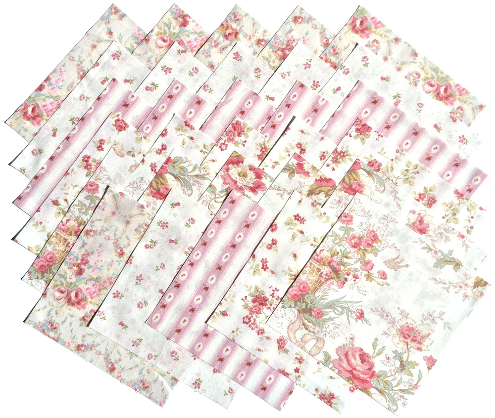 CHARLOTTE from Clothworks – (30) 6.5″ cream fabric square set