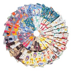 54 PCS Animal Pattern PreCut Cotton Fabric Charm Packs 5×5 Inch Squares