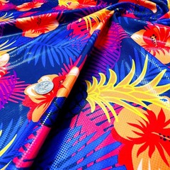 Hawaiian Cayennes Print 4 way Stretch Fabric 60″ wide Swimsuit Spandex By Yard