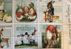 EGG HUNT J. Wecker Frisch RETRO VINTAGE EASTER BLOCKS FABRIC R BLAKE PANEL 23″