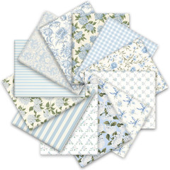 12 Pcs Hydrangea Cotton Fabric Bundles 18 X 22 Inch Watercolor