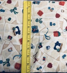 VTG Sewing Theme Sewing Machine Pins Buttons Thimble Needle Thread Bobbin BTFQ
