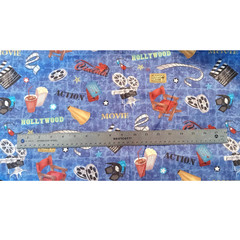 Hollywood Movie Fabric Cotton 86″ Long x 43″ Wide Cinema Projector Popcorn