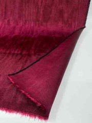 Burgundy Silk Moire Fabric By The Meter, Watermark Patterned Shantung.