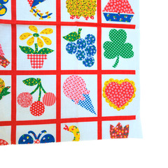 Vintage Springmaid Cozy Cafe Cheater Quilt Fabric Spring Mills 70s Retro 21×22″