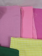Assorted Fabric Scraps Remnants Lot Mixed Colors Blue Pink Green Yellow White