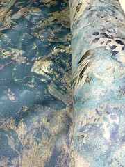 Blue and golden tones luxury Jacquard