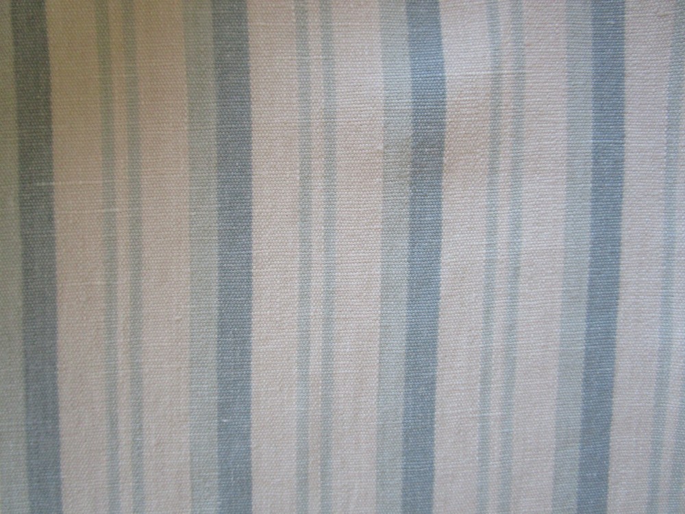 Blue Greige or Puddy Stripe Linen Fabric 3.58 yds, swatch available for purchase