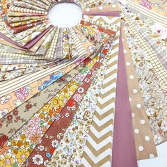 84 PCS Brown Jelly Roll Fabric Strips 2.6 Inch Precut Cotton Floral Bundle