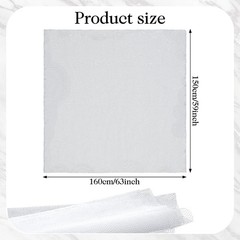 63 x 59 Inch White Mesh Fabric, Slightly Stretch Fabric Cuttable
