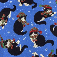 Cranston Print Works Fabric 40”X36” Winter Cat Print