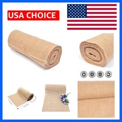 10 Yard Long 12″ Wide Natural Burlap Fabric Roll for Craft Projects, Home Dec…