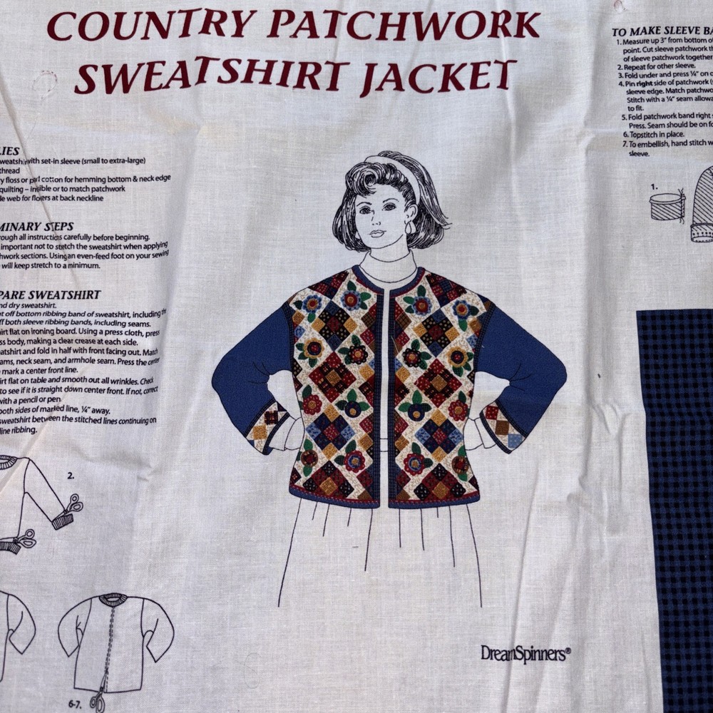 Country Patchwork Jacket Dream Spinners Cut And Sew 90s Adult One Size Floral
