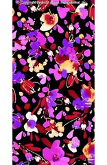Challis Rayon Printed Inkling, Floral Fabric, Dress Fabric