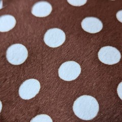 Minky 1.25 Yds x 58″ Wide Chocolate Brown & White Polka Dots Plush Fabric