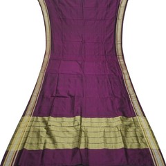 Vintage Purple 100% Pure Silk Handwoven Sari Remnant 5YD Craft Fabric Silk Scrap