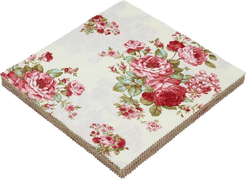 Layer Cakes 10 inch Squares for Quilting, Pre-cuts 42Pcs Vintage Floral Print Co