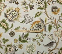 P KAUFMANN PIED A TERRE VANILLA D4178 LARGE JACOBEAN FLORAL FABRIC BY YARD 54″W