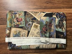 1991 Cyrus Clark Co POSTCARDS Antique Postcards/Floral Collage Fabric 55” X 50”
