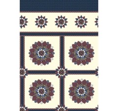 Dahlia Navy Cheater Quilt Fabric Cotton/Poly 36 inches X 90 inches