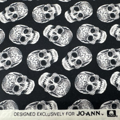 Halloween Black Gray White Sugar Skulls Collage Cotton Fabric BTHalfY #68