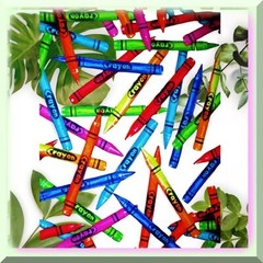 Two-Piece Crayon Print Cotton Fabric Pack