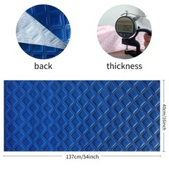 ONEART Royal Blue Embossed Faux Leather Fabric