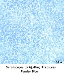 Scrollscapes cotton quilt fabric Quilting Treasures Powder Blue Tonal Scroll