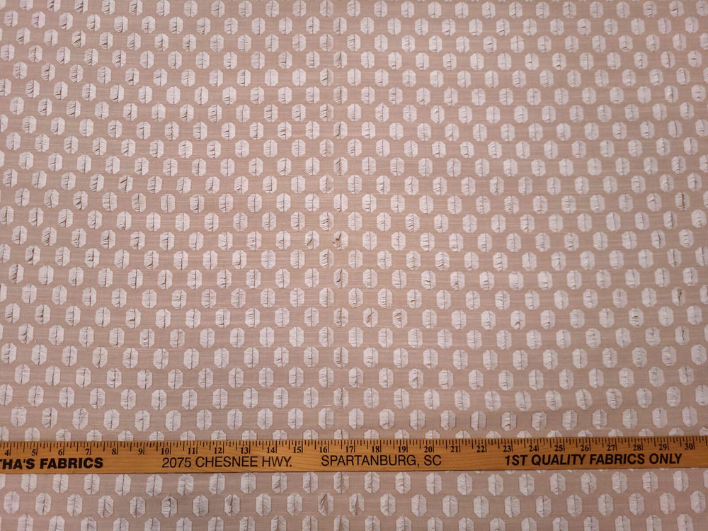 Covington ROKA BLUSH Pink White Eyelash Embroidery Designer Drapery Fabric
