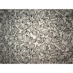 Fabric Remnant Modern Black ivory 55×73 in Abstract Floral Print by IKEA Sweden