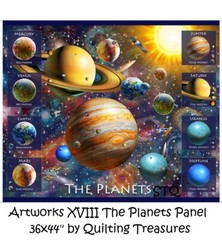 Artworks XVIII The Planets Allover BTY cotton quilt fabric QT Solar System