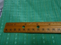 Green Sheer Shiny ~ Gold Fleck Stripe Fabric – 45″ x 2 yd. piece