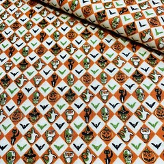 Halloween Fabric Checked Hallowe’en Night by RJR 1 YARD 100% Cotton